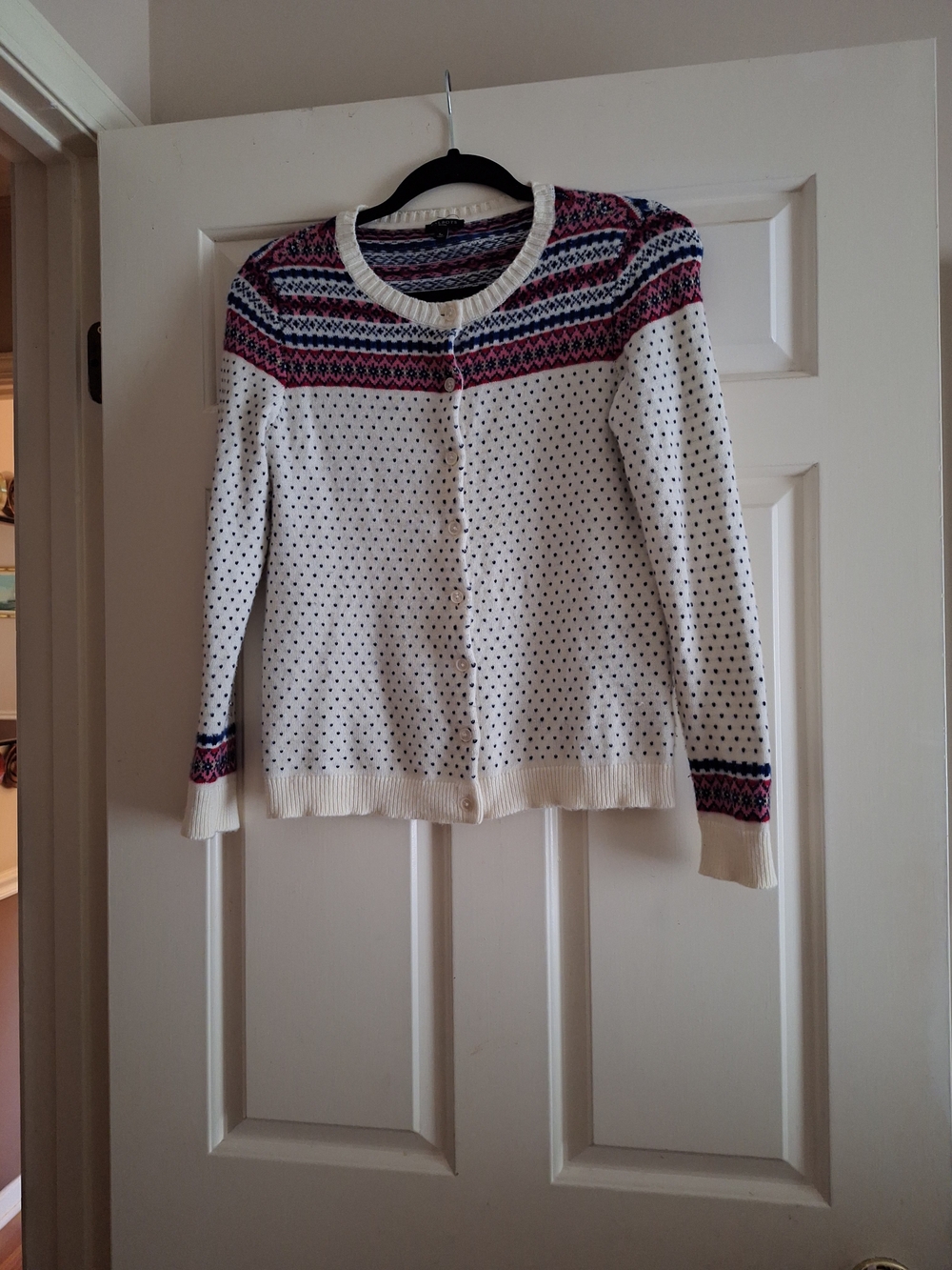 Talbots Fair Isle Sweater • Maroon Blue White • Small